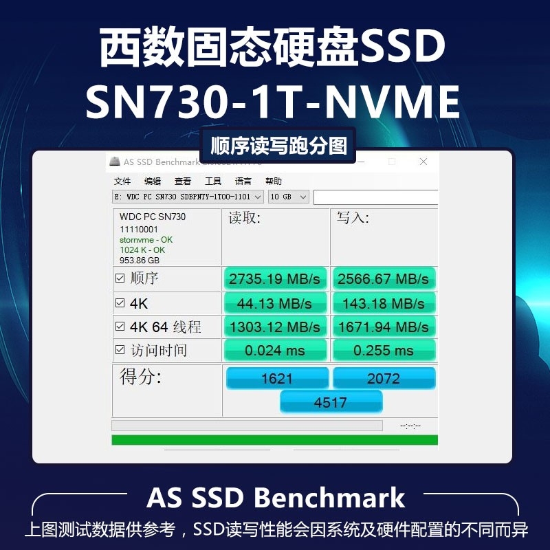 WD/西部数据 SN730 1T NVME M2 2280 笔记本台式SSD固态硬盘SN750 - 图1