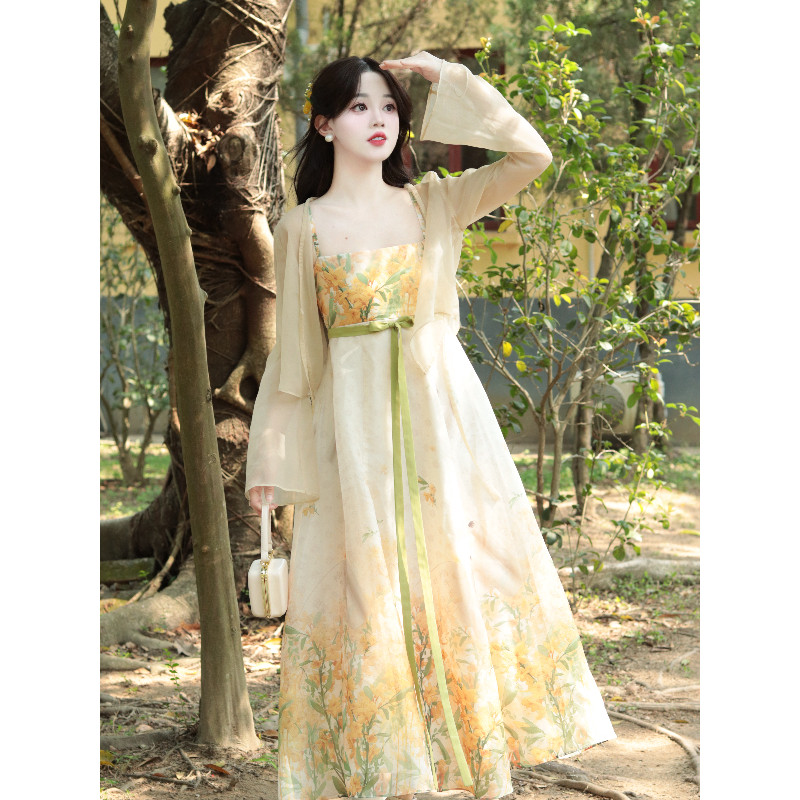 瑶西【鸢尾花开】长款裙子出游穿搭新款长裙汉服新中式连衣裙,淘宝优惠券,粉丝福利购,淘宝优惠卷