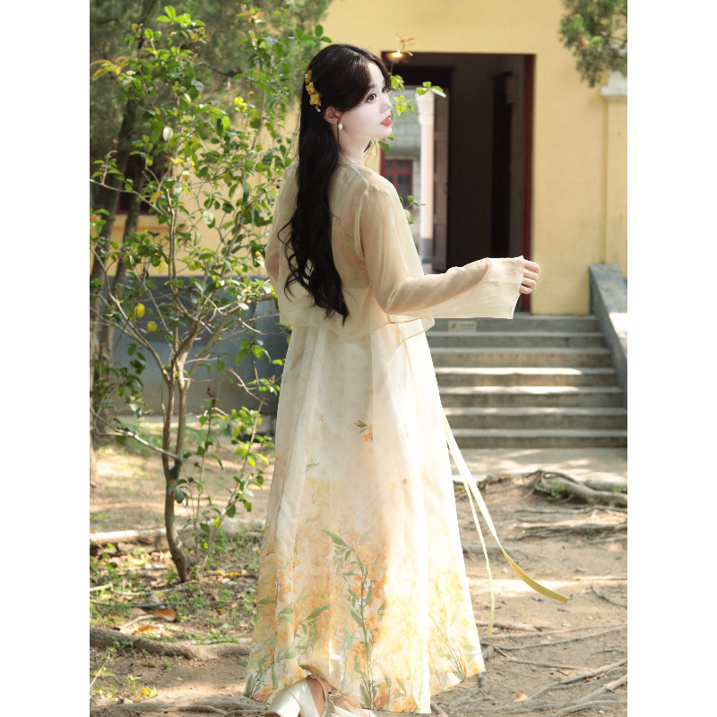 瑶西【鸢尾花开】长款裙子出游穿搭新款长裙汉服新中式连衣裙,淘宝优惠券,粉丝福利购,淘宝优惠卷