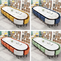 Conference Table Oval Long Table Brief Modern Negotiation Strip Table Office Desk 8-12 People Reading Room Table And Chairs Combination