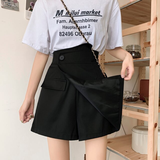 ກະໂປງແອວສູງ slimming a line culottes
