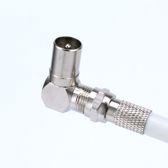 All-Copper British-to-Cable TV Right-Angle Set-Top Box