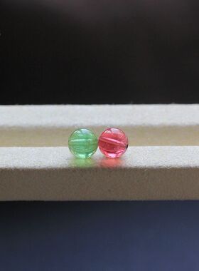 天然碧玺红祖母绿色圆珠隔珠