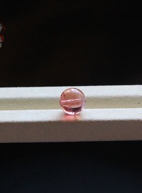 天然老坑料碧玺透亮玻璃体圆隔珠