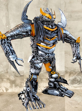 复古铁艺机器人工业摆件庭院