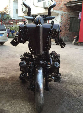 蒸汽机械摩托车酒吧景区落地摆件