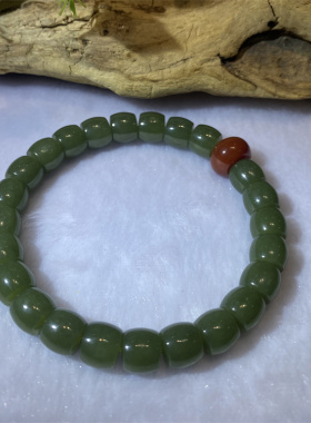 和田玉析木河磨玉老型手串