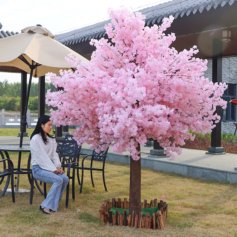 仿真樱花树假树室内装饰客厅婚庆酒店商场摆设假桃花树许愿树挂饰_虎窝淘