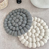Light luxury simple handmade solid color round seat cushion bay window cushion