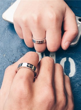 日韩时尚潮高桥民族风手工镶嵌金珠太阳图腾情侣男女百搭尾戒指环