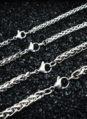 时尚个性龙骨链无吊坠钛钢花篮链裸链条气质锁骨长项链毛衣配饰品