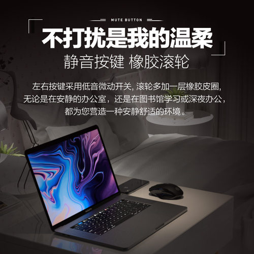 英菲克F1S充电无线鼠标蓝牙静音无声办公家用笔记本电脑双模便携 - 图1