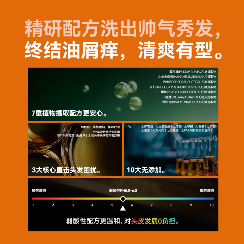 洗发水男士专用控油去屑止痒蓬松氨基酸持久留香洗头膏沐浴露套装