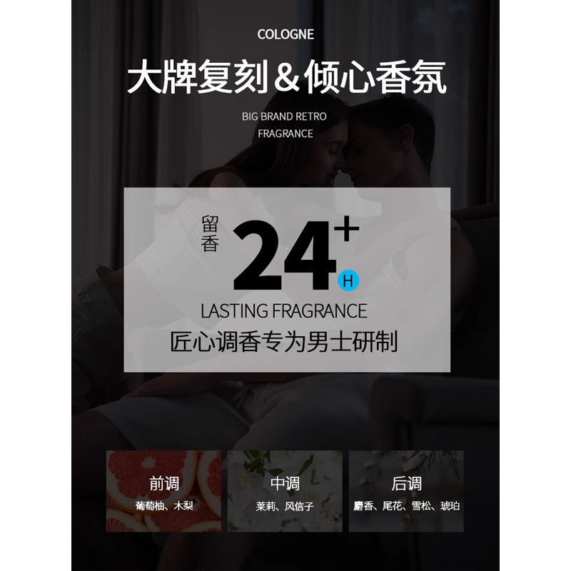 乔治卡罗尔洗发水男士专用去屑止痒控油持久留香洗头膏沐浴露套装