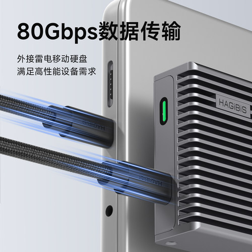海备思typec全功能usb4数据线雷电5超细软充电线ctoc双头快充80Gbps高速传输视频连接线240W适用苹果iPhone17 - 图1