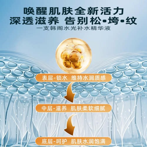 韩阁水光针涂抹式水光精华液玻尿酸收缩毛孔保湿修护原液补水暗沉 - 图3