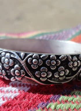 梅花镯子饰品手饰纯手工足银手镯