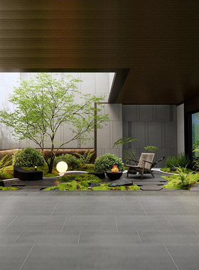 仿真绿植造景室内大型简约风假树生植物组合餐厅酒店橱窗天井景