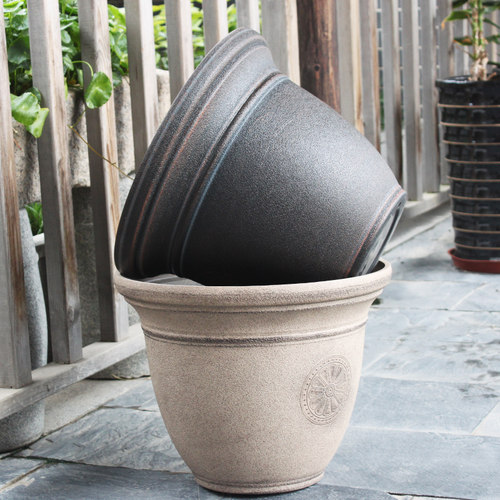 仿古花盆室内阳台大口径雕刻立体磨砂花卉植物室内发财树金钱树盆 - 图1