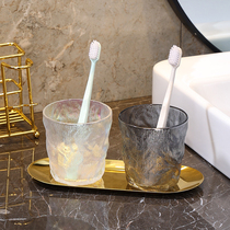 Minimalist glass gargling cup transparent creative home light lavish crock vat cup lovers toiletries cup suit hotel toothbrush cup