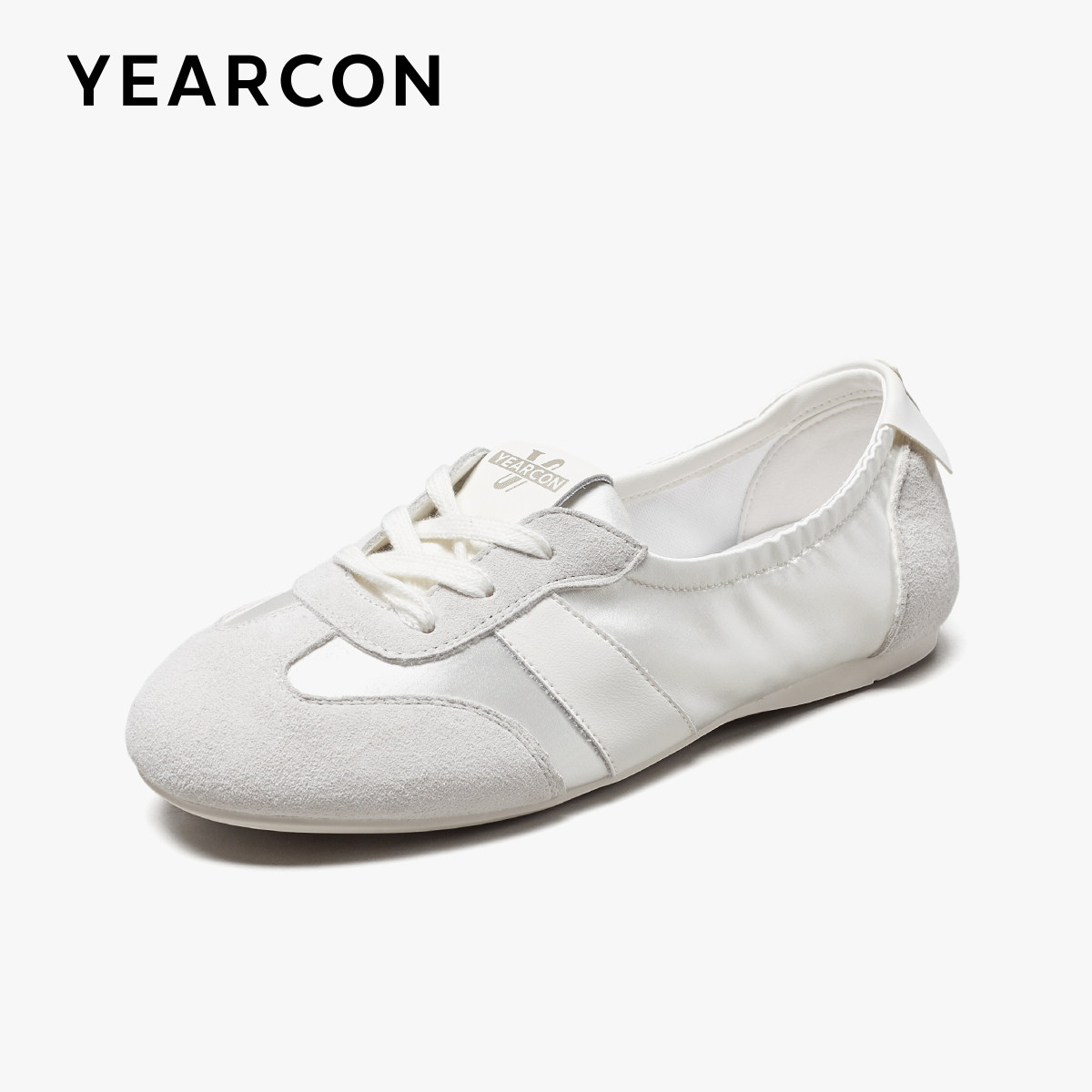 意尔康真皮浅口软底德训鞋女2026春秋款法式平底芭蕾舞鞋运动鞋,淘宝优惠券,粉丝福利购,淘宝优惠卷