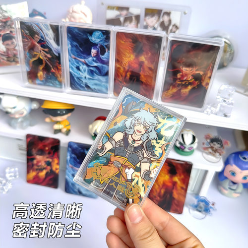 55*85吧唧收纳盒徽章谷子保护壳透明展示架高透长方形吧唧收纳盒 - 图1