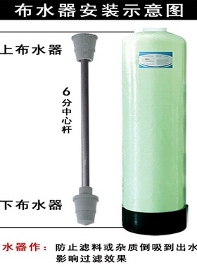 石英砂活性炭软水罐6分上下布水器 1寸中心管过滤水处理器
