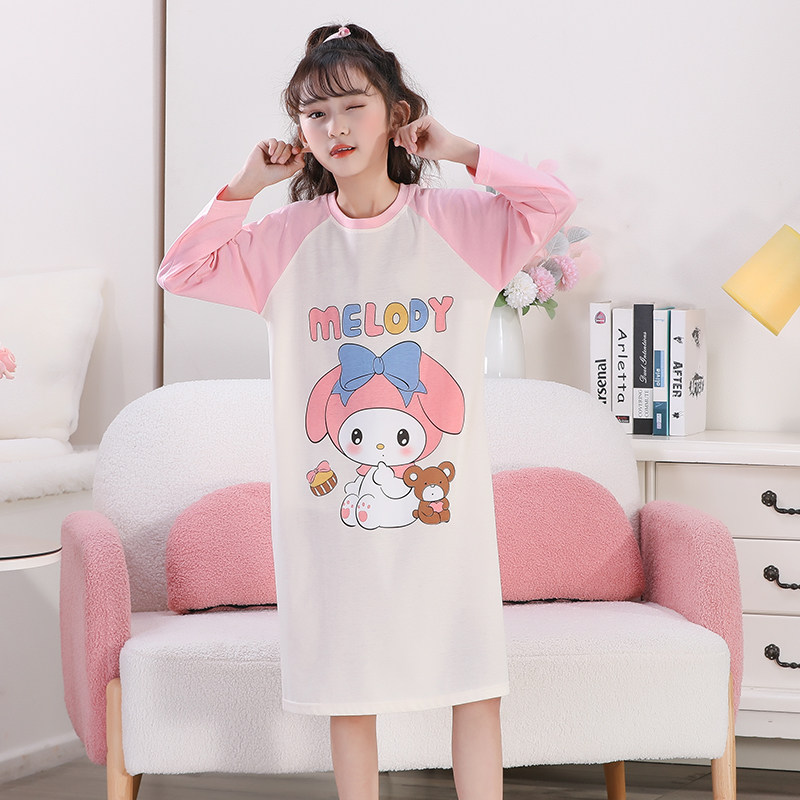 儿童睡裙纯棉春秋季长袖12岁女孩大童宝宝公主风女童睡衣家居服,淘宝优惠券,粉丝福利购,淘宝优惠卷