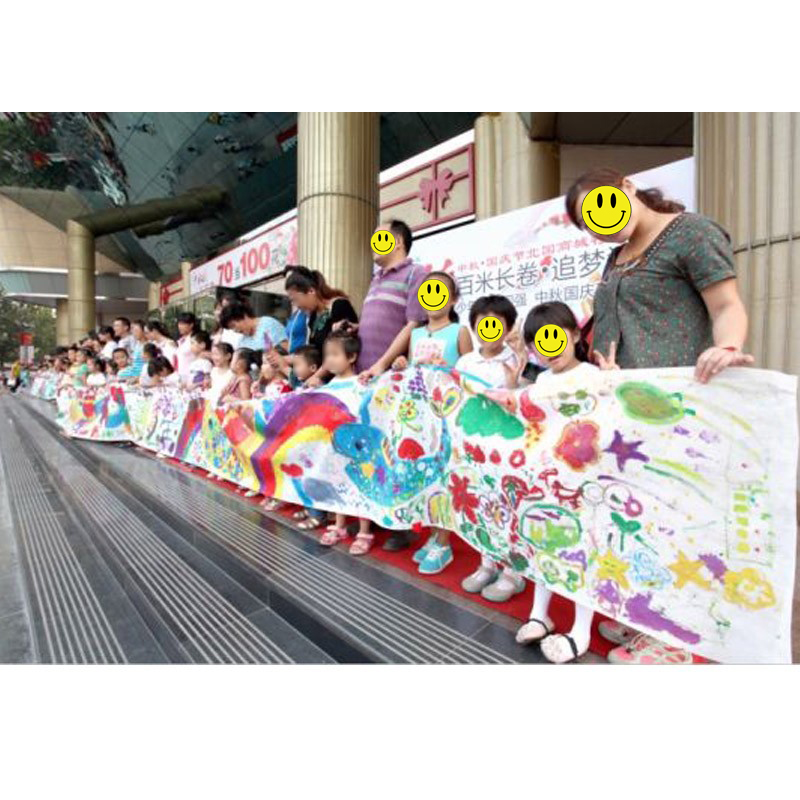 百米画卷涂鸦画布画布长卷儿童幼儿园涂鸦长卷百米长卷绘画布 - 图1
