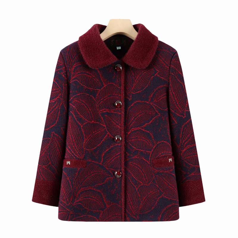 奶奶秋冬季外套加绒中老年人妈妈装冬装加厚70岁老太太毛呢上衣服,淘宝优惠券,粉丝福利购,淘宝优惠卷