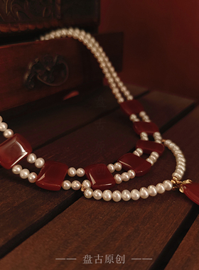 唐风敦煌风项链强光珍珠女珊瑚玉