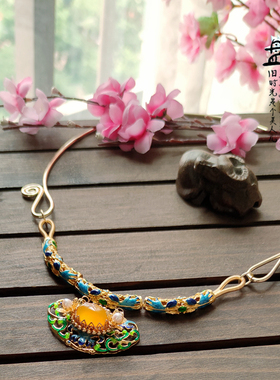 景泰蓝明制项圈旗袍贾宝玉百搭