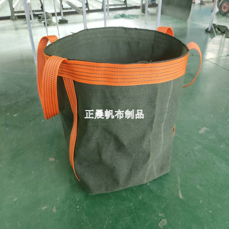 加厚耐磨帆布吨袋吊装袋高空吊物袋吊机专用帆布袋圆形方形集装袋 - 图0