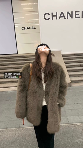 Heygirl Black Brother Korean Edition защита окружающей среды мех мех мужская куртка Женская зимняя плюшевая комплекта замши теплый топ