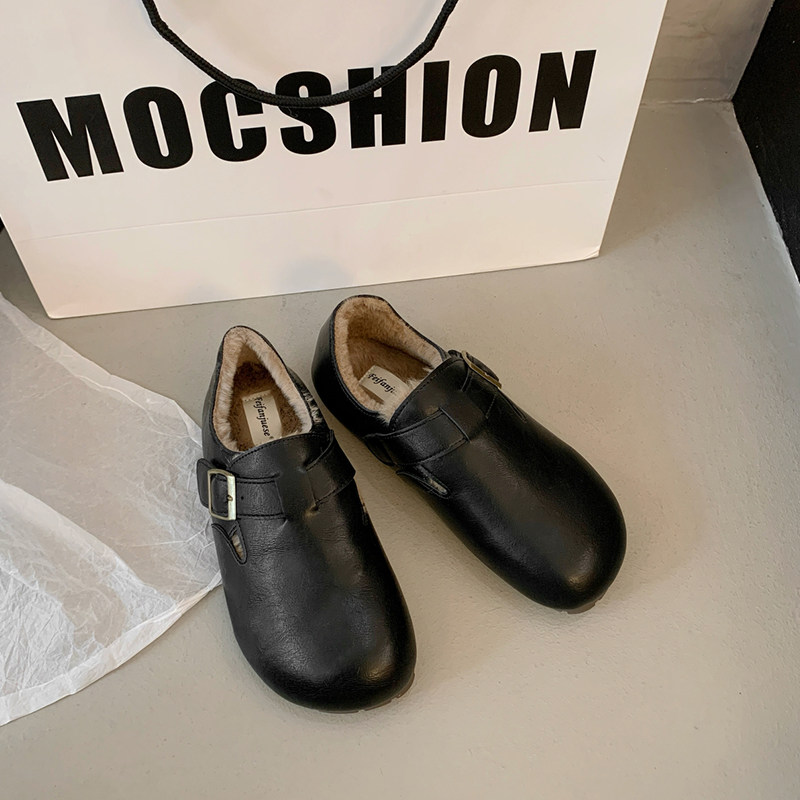 复古小皮鞋女秋冬季加绒2025新款时尚软底不累脚保暖休闲勃肯单鞋,淘宝优惠券,粉丝福利购,淘宝优惠卷