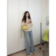L009 ຄວາມຍືດຍຸ່ນສູງ Super Soft ເລັກນ້ອຍ flared jeans ບາງ