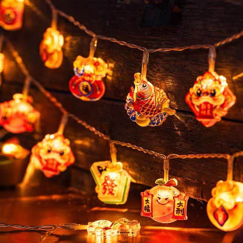 太阳能福字新年彩灯氛围灯中国结LED彩灯闪灯户外元宵过年喜庆灯