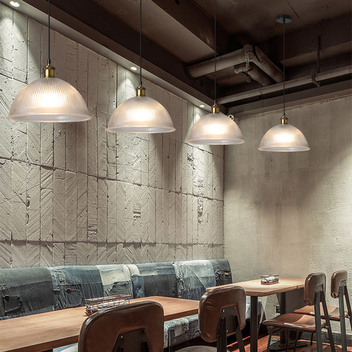 北欧玻璃吊灯创意咖啡厅吧台个性工业风复古奶茶店铺餐桌小吊灯饰 - 图2