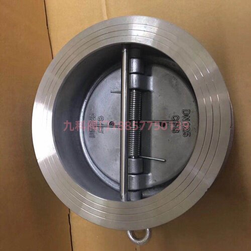 H76W-16P对夹式蝶形双瓣止回阀铸钢不锈钢蝶式单向阀H76HX-16C25P - 图1