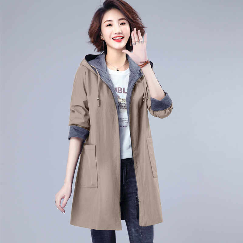 大码女装中长款风衣女2025春秋新款中年妈妈高级感宽松显瘦外套,淘宝优惠券,粉丝福利购,淘宝优惠卷