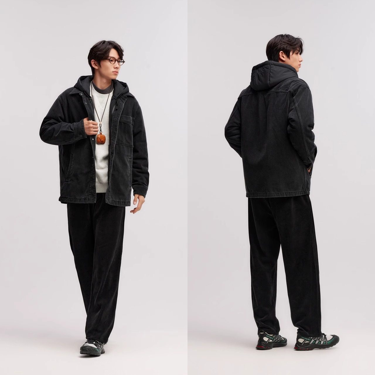 [商场同款]森马棉服男牛仔外套2025冬季新款两件套薄防水oversize,淘宝优惠券,粉丝福利购,淘宝优惠卷