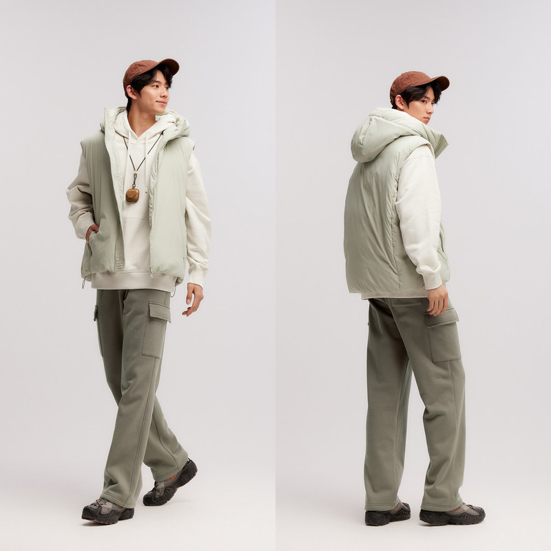 森马羽绒马甲男三防外套宽松连帽2025冬季新款叠穿无袖上衣纯色潮,淘宝优惠券,粉丝福利购,淘宝优惠卷