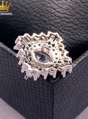 2024新款白色正方形高端锆石纽扣貂皮大衣毛衣外套衬衫装饰手缝扣