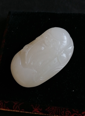 天然材质金丝玉寿星手把件戈壁玉