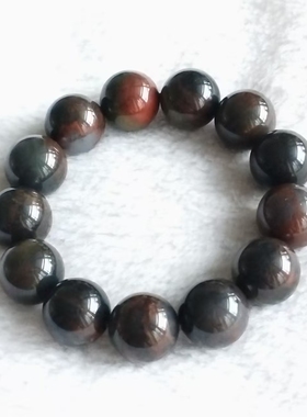 新疆金丝玉彩玉手链天然色彩天然材质天然石稀有黑色十六毫米圆珠