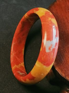 天然色彩新疆彩玉手镯天然材质