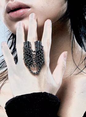 【AGD】IIIMIII 残网I系列 暗黑链条拼接戒指