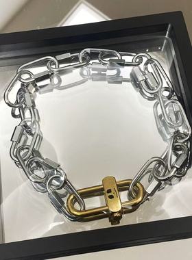 99%钛钢拼接纯铜环式项链