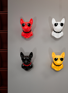 法斗狗头网红打卡壁挂摆件
