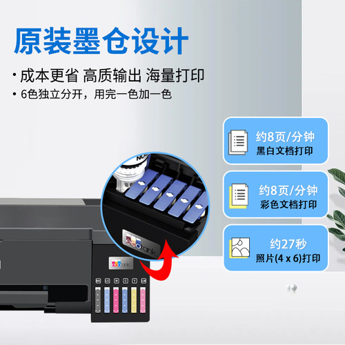 爱普生L18058彩色喷墨A3+照片打印机无线6色连供L1300热转印L1800 - 图2